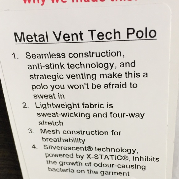 NWT LULULEMON MEN’S METAL VENT TECH POLO - SMALL - Picture 3 of 4